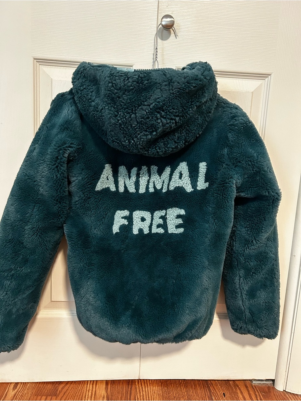 NORDSTROM Save the Duck girls green faux fur reversible jacket 10